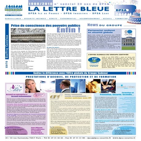 La lettre Bleue - DPSA -  Spécial 30 ans
