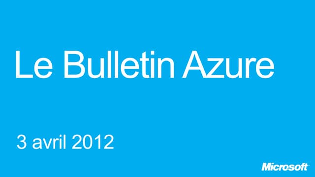 Le Bulletin Azure - épisode 6 - New...
