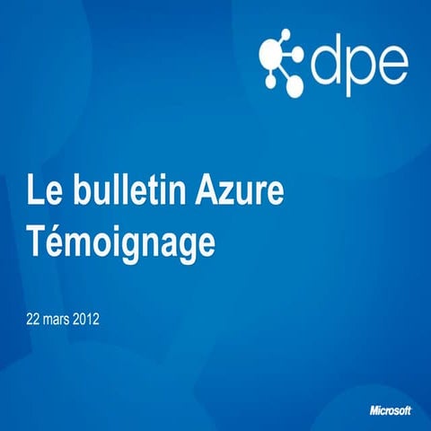 Le Bulletin Azure - Témoignage avec ZeCloud