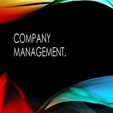 Management of a Company,Company Law, Law of Business Associations 2