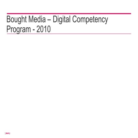 Bought Media Digital Marketing & Advertising Competency Training