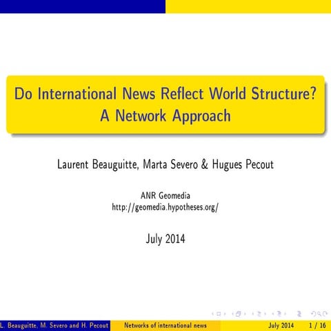 Do International News Reflect World Hierarchy? A Network Approach