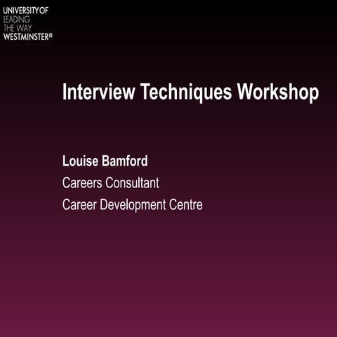 Lb interview techniques workshop 2012