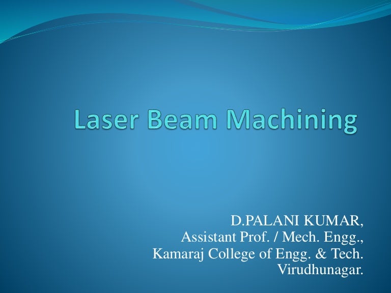 laser beam machining process pdf