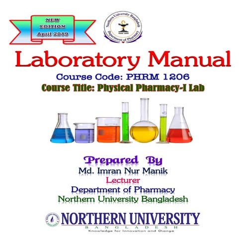 Physical Pharmacy-I lab + Data Sheet