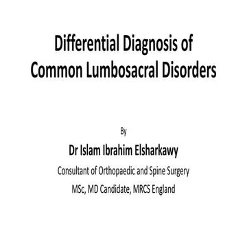 Low back pain differential diagnosis and treatment