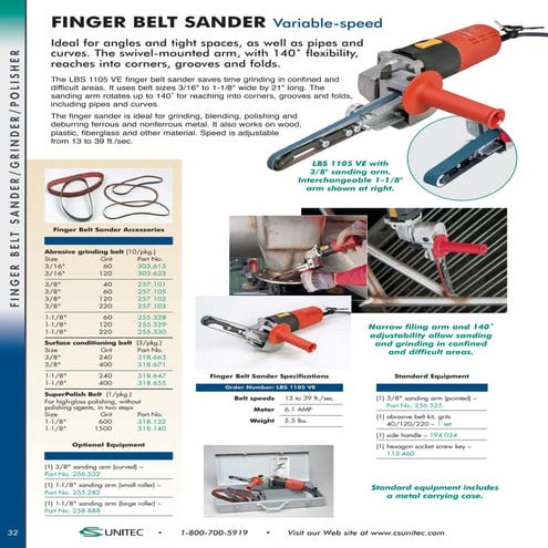 CS Unitec LBS 1105 VE Finger Belt Sander