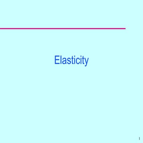 Elasticity of supply and demand and normal use in daily life.