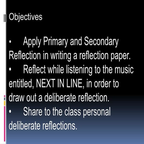 Understanding Primary and Secondary Reflection Through Music and ...