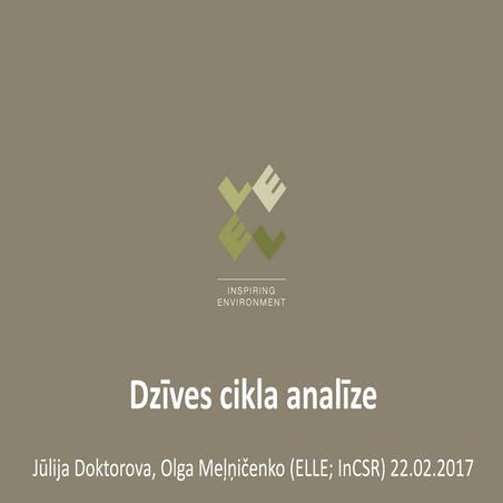 Produktu un pakalpojumu dzīves cikla analīze