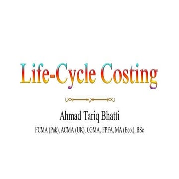 Life-Cycle Costing