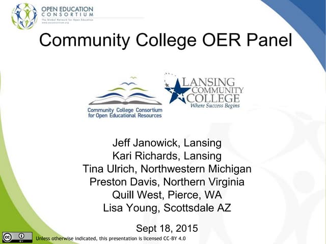 LCC Community College OER Panel