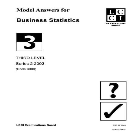 Lcci business statistics series 2 2002 考试