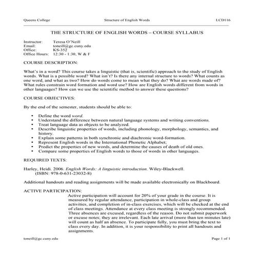 Lcd 116  the structure of english words 2012 fall term (1)  (queens college)s...