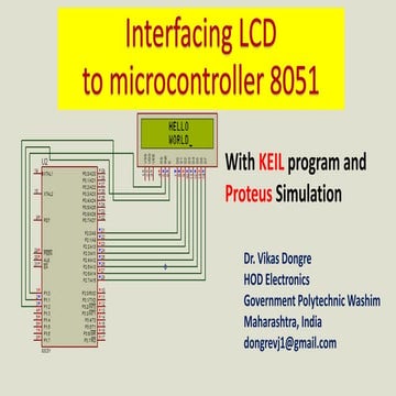 Lcd interfaing using 8051 and assambly language programming | PPT