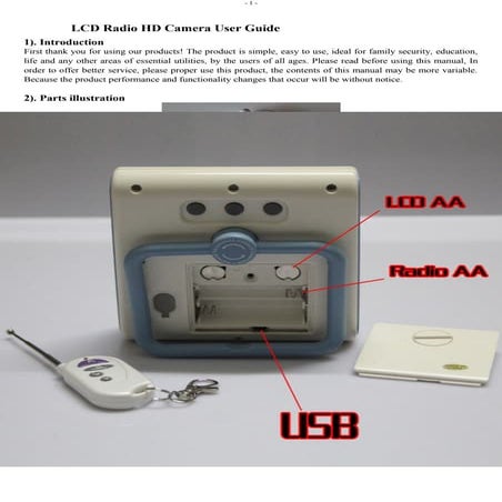 Lcd radio hd camera user guide