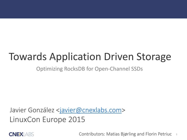 Optimizing RocksDB for Open-Channel SSDs