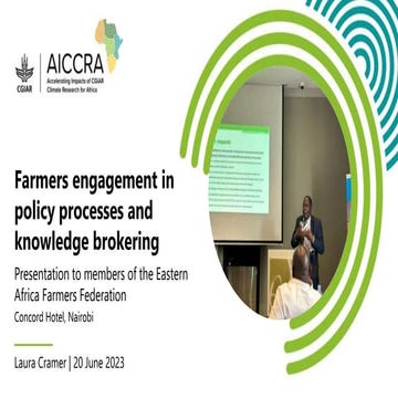 Farmers engagement in policy processes and knowledge brokering