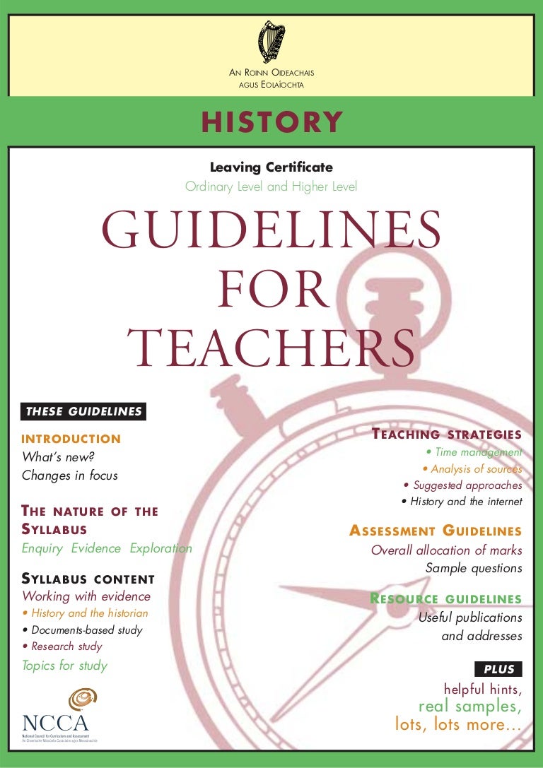 Lc history guidelines for teachers