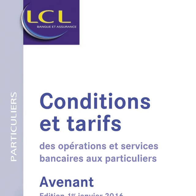 Lcl Tarifs Particuliers