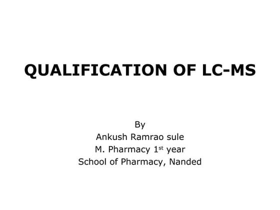 Analytical Instrument Qualification - USP chapter 1058 revision | PPT