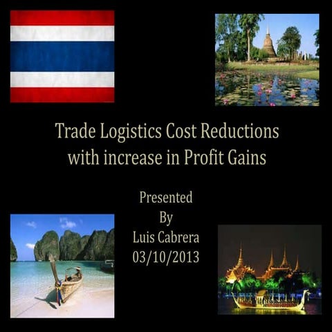 LOGISTICS Trade Cost Reductions with increase in Profit Gains