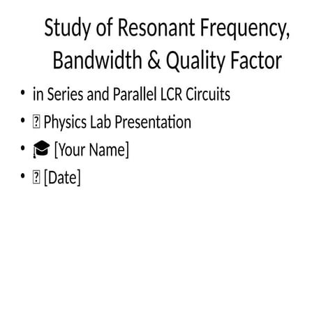 LCR Circuit Study Overview pdf for class 12 and | PDF