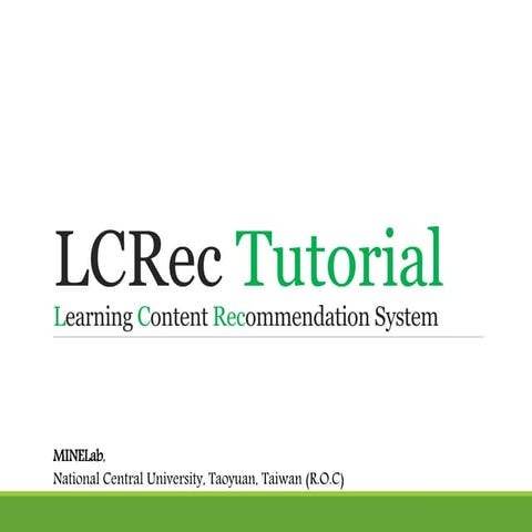 Learning Content Recommender Tutorial V.2.1