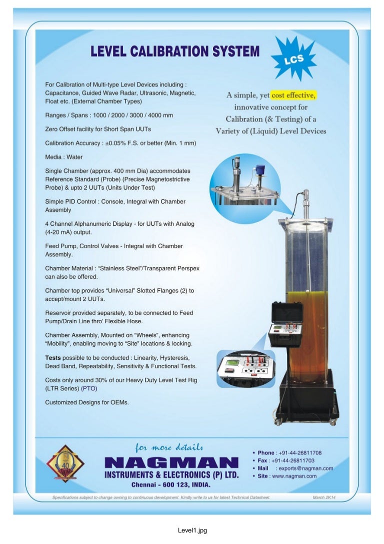 LEVEL CALIBRATION SYSTEM