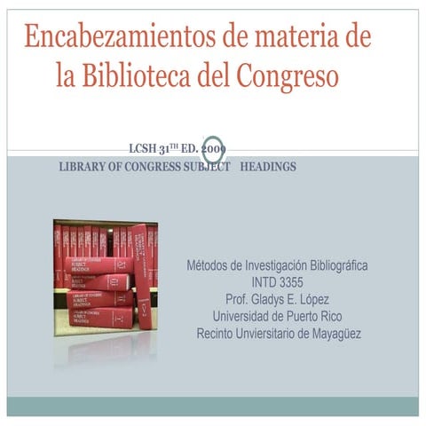 Encabezamientos de Materias