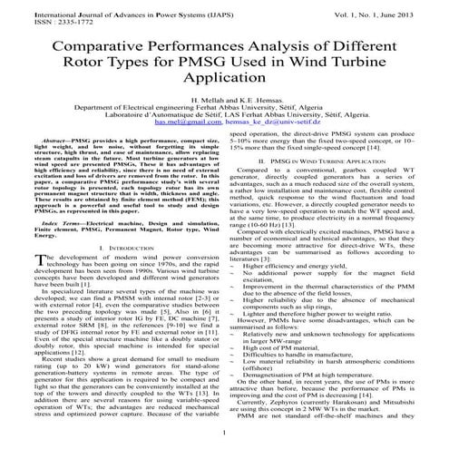 Comparative performances analysis of different rotor types for pmsg used in w...