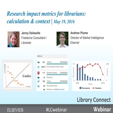 Research impact metrics for librarians: calculation & context