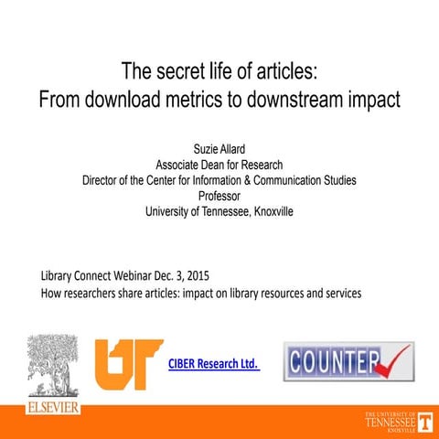 Library Connect Webinar - The secret life of articles: From download metrics ...