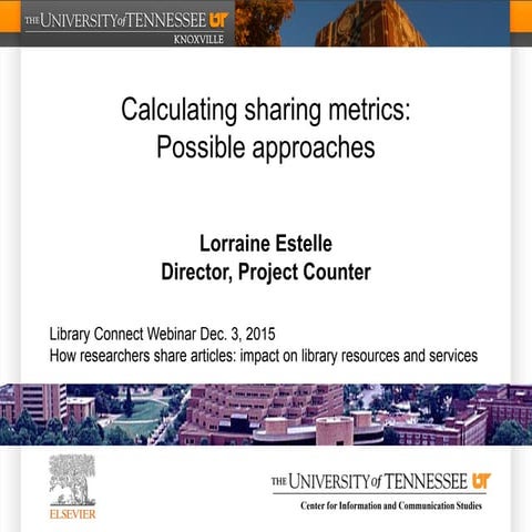 Library Connect Webinar - Calculating sharing metrics: Possible approaches 
