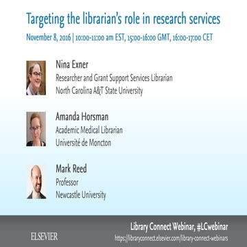 Slides | Targeting the librarian’s role in research services