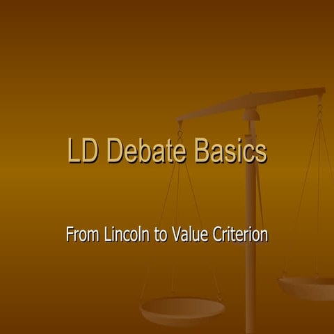 Ld Debate Basics Novdec 2008