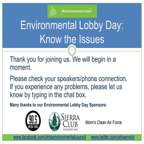 2014 Environmental Lobby Day Know-the-Issues Webinar