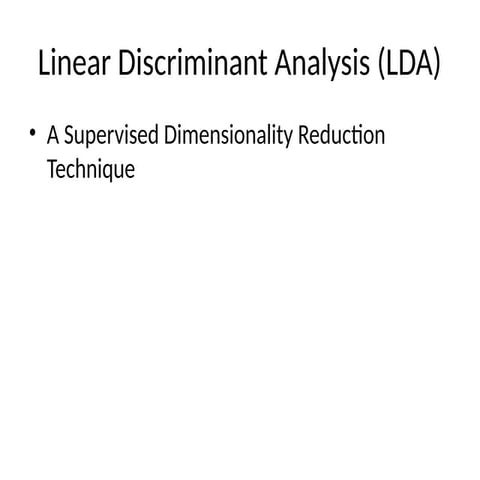 Introduction to Linear Discriminant Analysis | PPTX