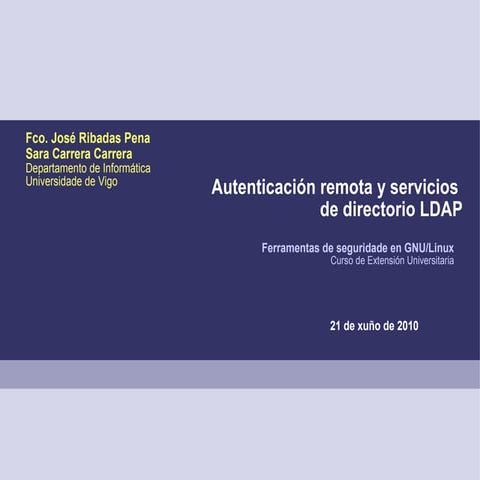 Autenticación remota y servicios de directorio LDAP