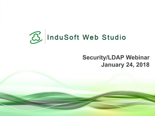 Security and LDAP integration in InduSoft Web Studio