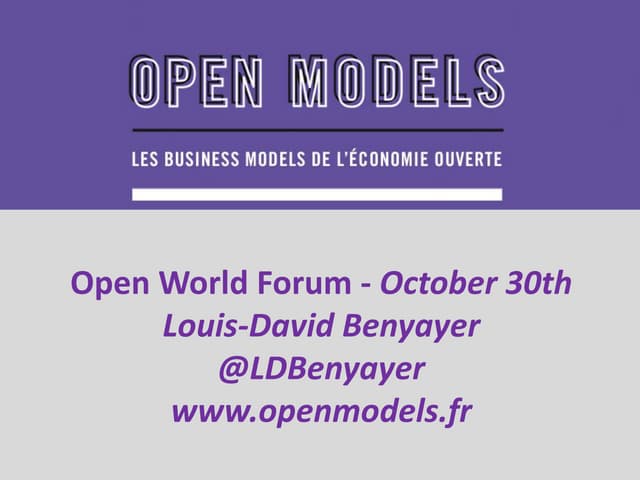 OWF14 - Plenary Session : Louis-David Benyayer, Président, Without Model