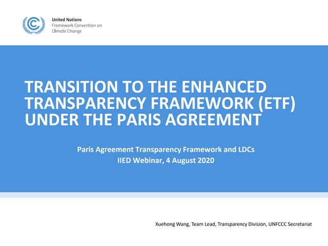 What does the Paris Agreement’s transparency framework mean for LDCs?