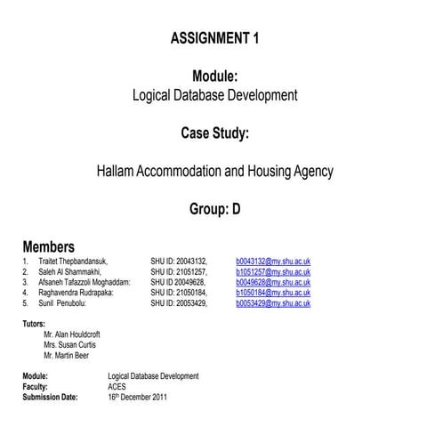 Logical DB Design (OOP)