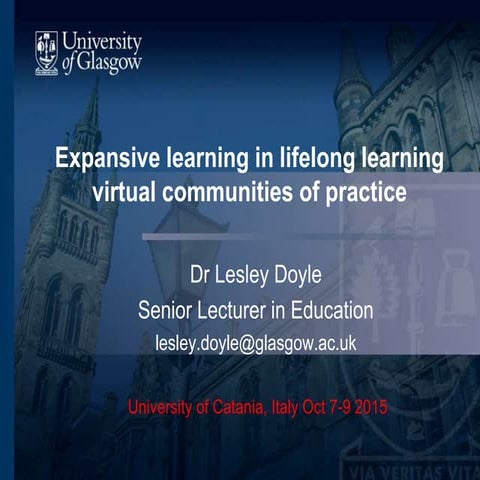 Lesley Doyle: Expansive Learning in Lifelong Learning Virtual Communities of Practice