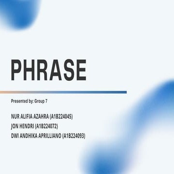 Phrase in Linguistics Description of Englishpdf