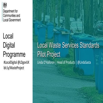 Local Waste Services Standards Pilot Project | Linda O’Halloran | March 2016