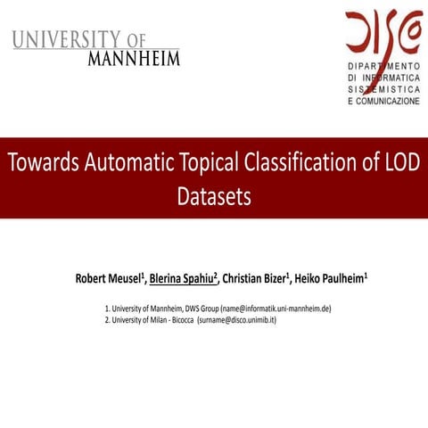 Towards Automatic Classification of LOD Datasets