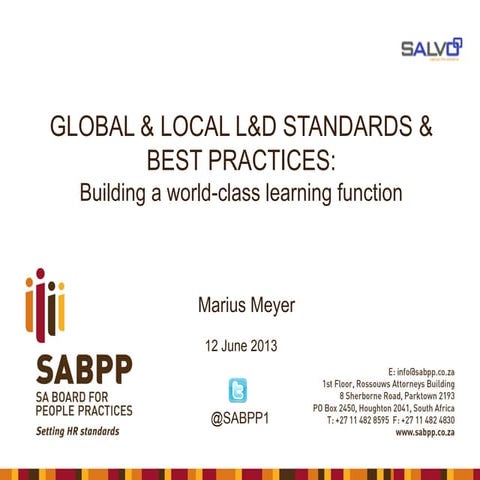 L&D Standards 2013 - SALVO