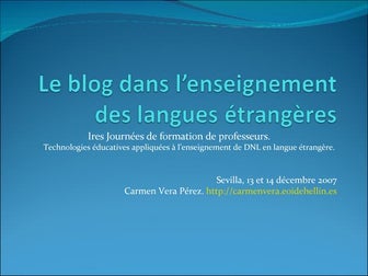 Le Blog Dans L’Enseignement Des Langues éTrangèRes