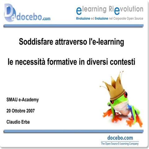 Le esigenze di e-learning in diversi contesti